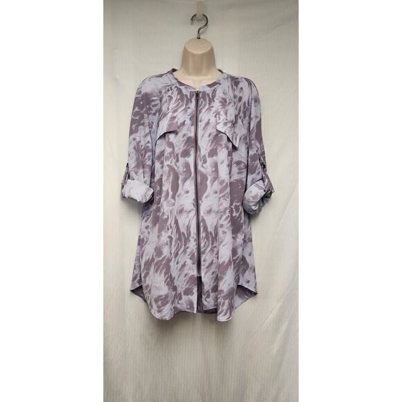 Rock & Republic Tie Dye Blouse Tunic Blouse Size 1X Lavender - Picture 3 of 8